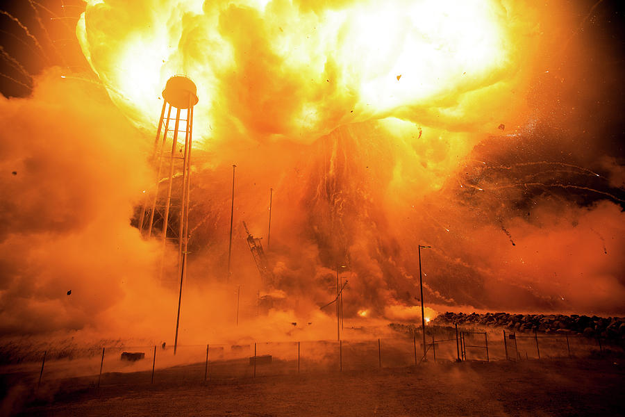 Antares Rocket Explosion Photograph by Nasa/joel Kowsky