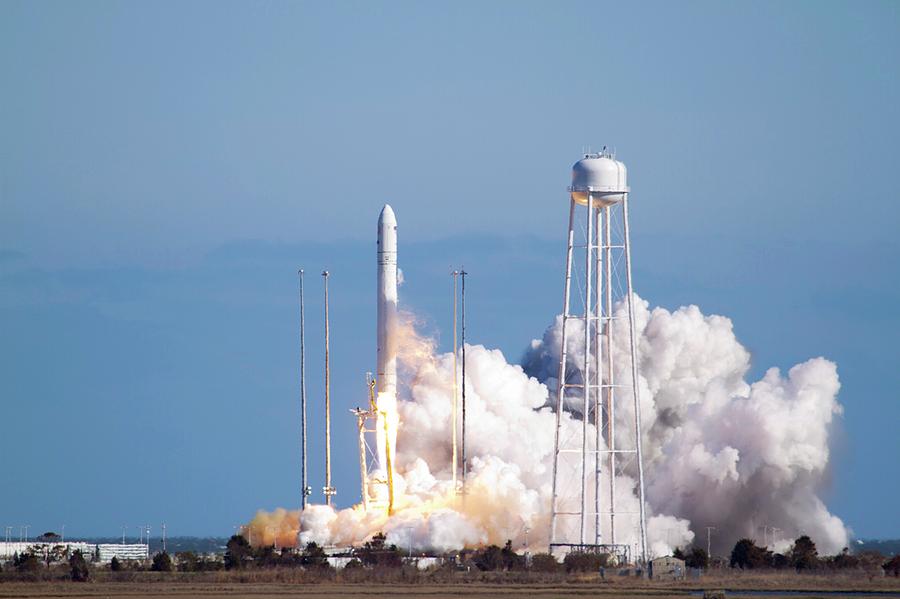 Device Photograph - Antares Rocket Test Flight Launch by Nasa/bill Ingalls
