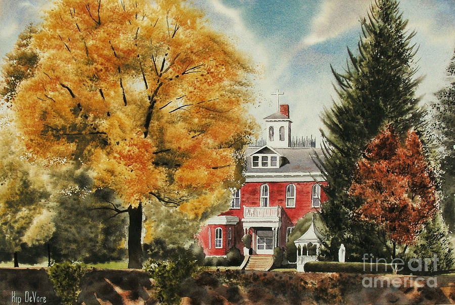 Antebellum Autumn Ironton Missouri Painting by Kip DeVore