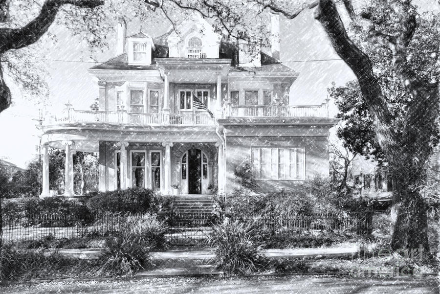 Anthemion at 4631 St Charles Ave. New Orleans Sketch Photograph by Kathleen K Parker