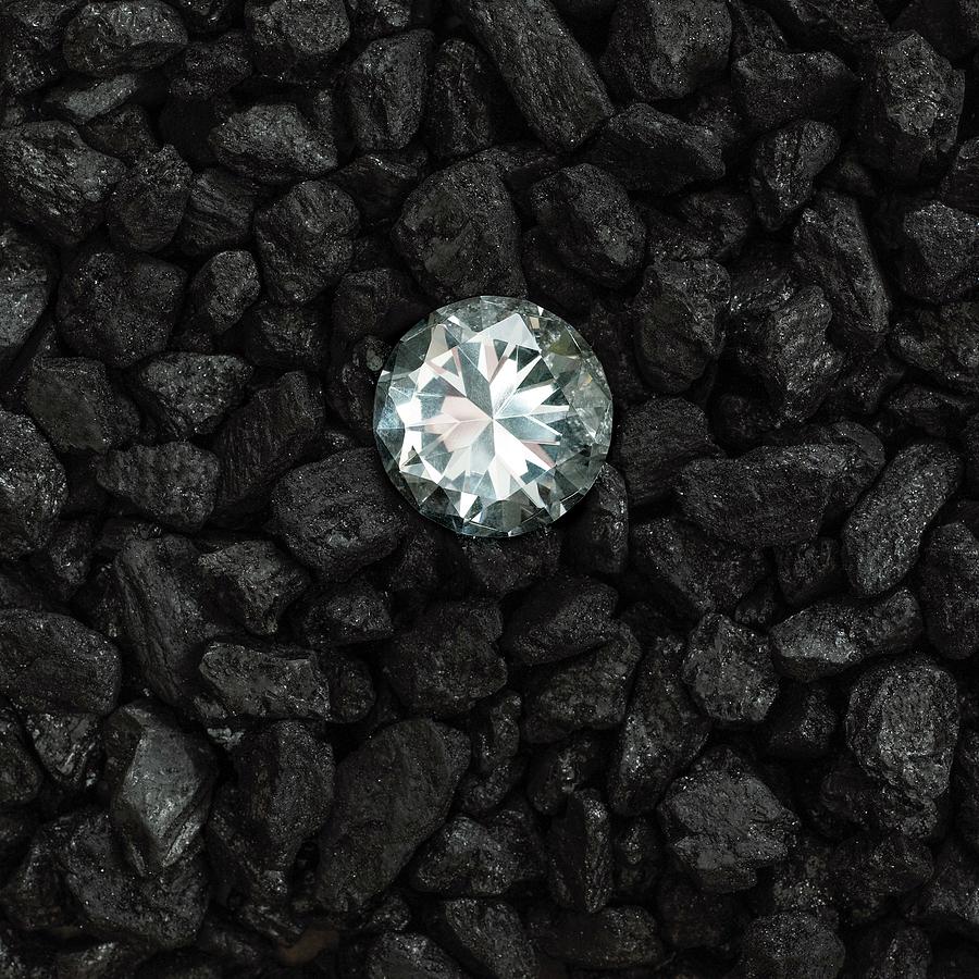 Anthracite And Diamond Photograph by Science Photo Library