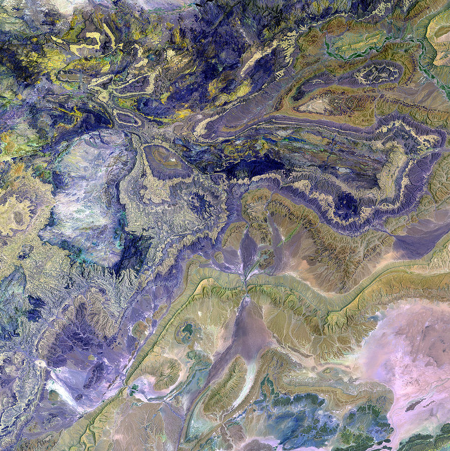 Anti-Atlas Mountains Photograph by USGS Landsat