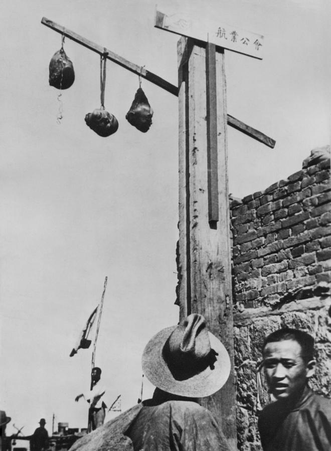 Anti Japanese Manchurians Severed Heads Photograph By Everett