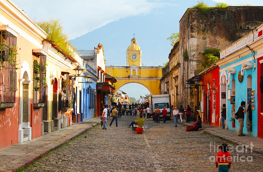 Antigua Guatemala Clock Photograph