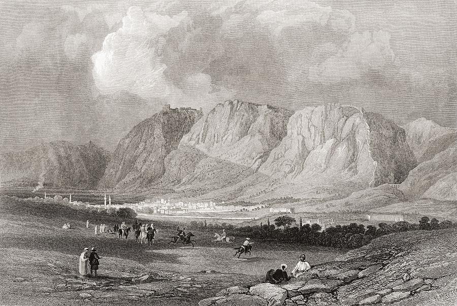 Antioch Photograph - Antioch In Syria, From The South West, From A 19th Century Engraving.  From The Imperial Bible by Bridgeman Images