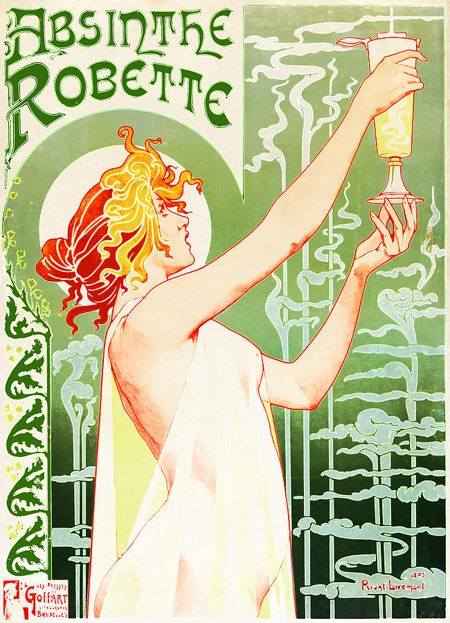 Antique Absinthe Robette Ad 3 Photograph by Jennifer Rondinelli Reilly - Fine Art Photography