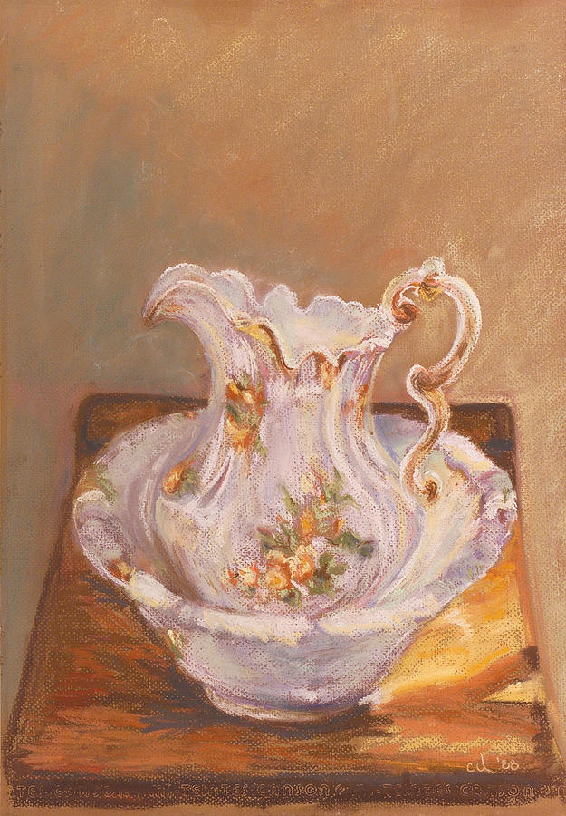 Antique Painting - Antique Pitcher and Bowl by Chrissey Dittus Antique Painting - Antique Pitcher and Bowl by Chrissey Dittus