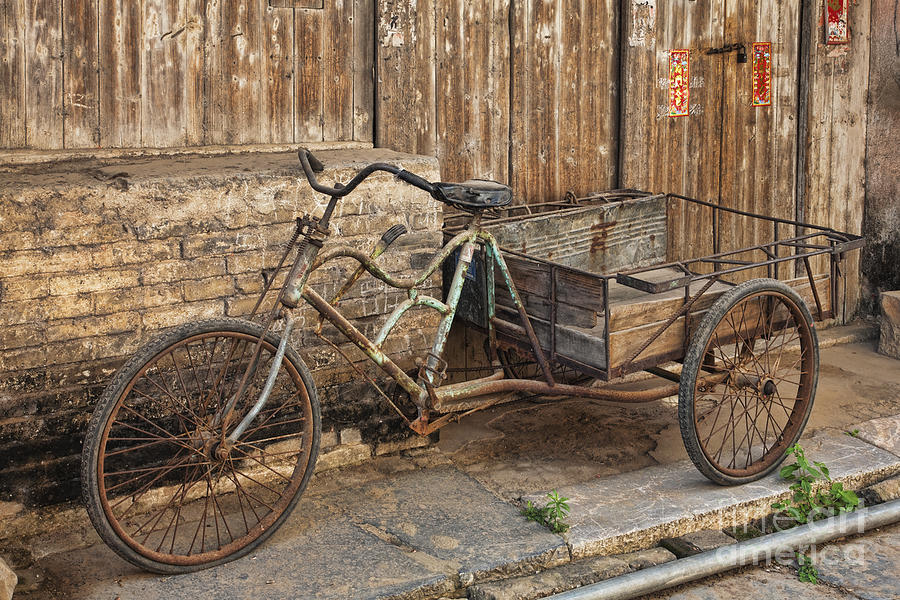 Antique Bicycle In The Town Of Daxu Photograph by David Davis