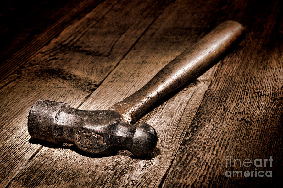 Vintage Photograph - Antique Blacksmith Hammer by Olivier Le Queinec