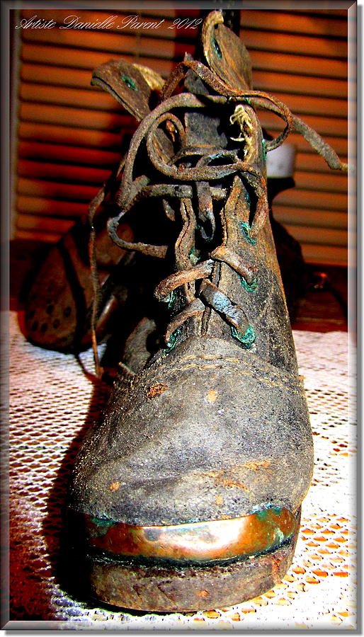 Vintage Photograph - Antique Boots by Danielle  Parent
