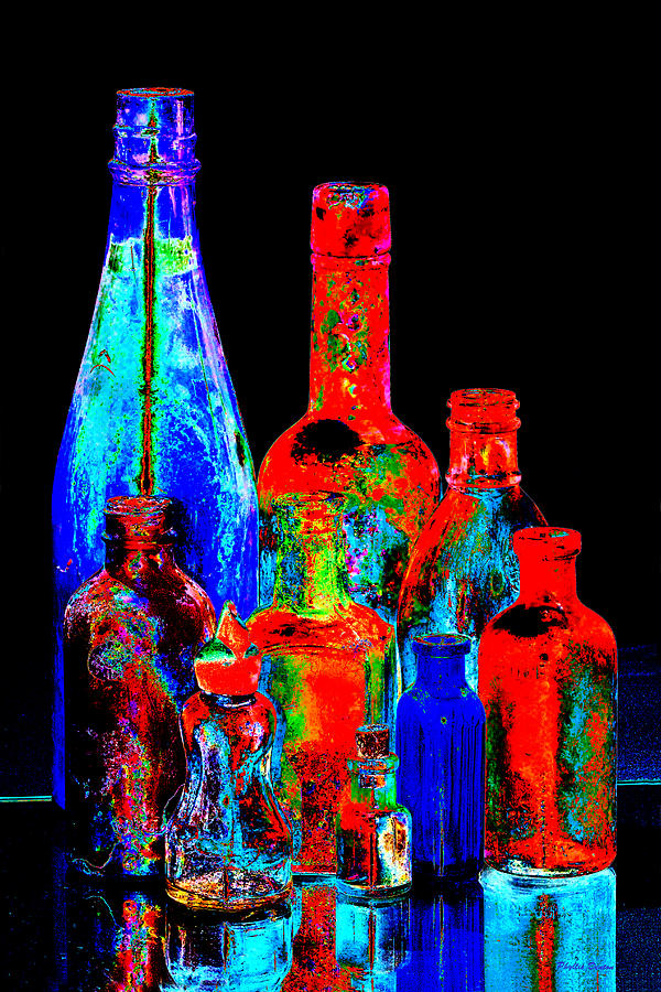 Antique Bottles Pop Art Photograph by Phyllis Denton