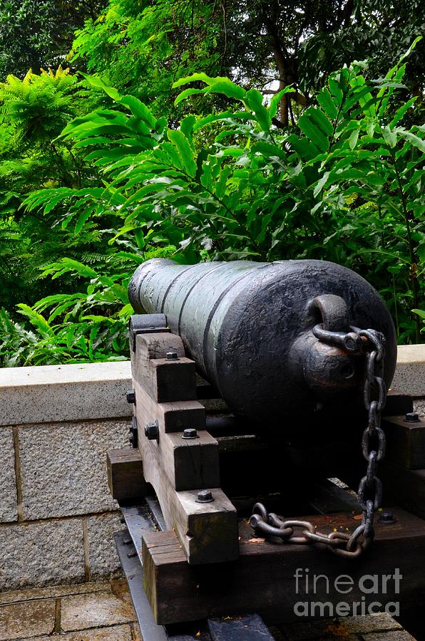 Antique cannon faces the forest in Fort Canning Park Singapore Photograph by Imran Ahmed
