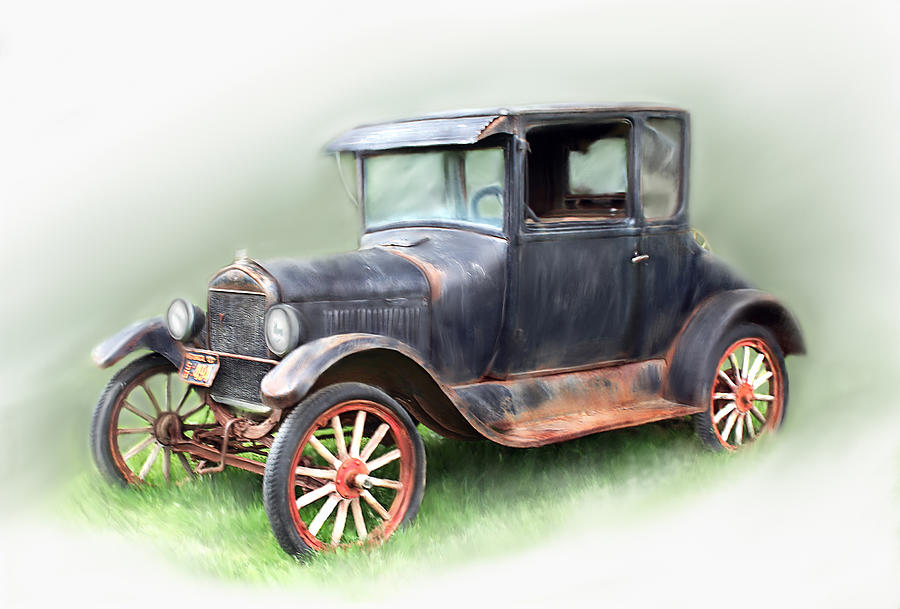 Antique Car Painting by Bonnie Willis
