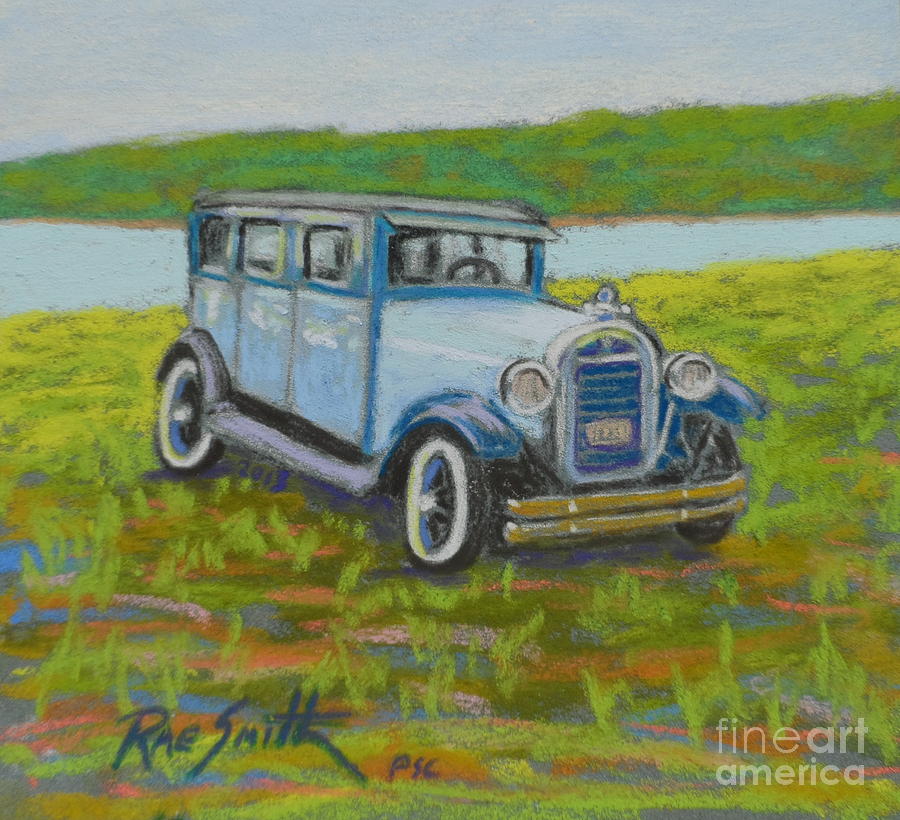 Antique Car Graves Island Pastel by Rae  Smith PSC