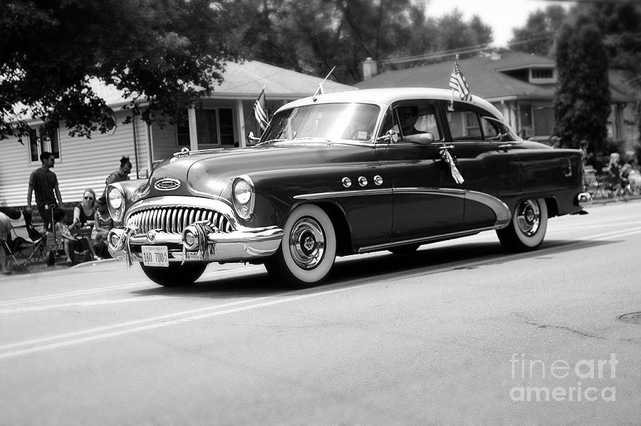 Car Photograph - 1953 Buick Special - Black and White by Frank J Casella