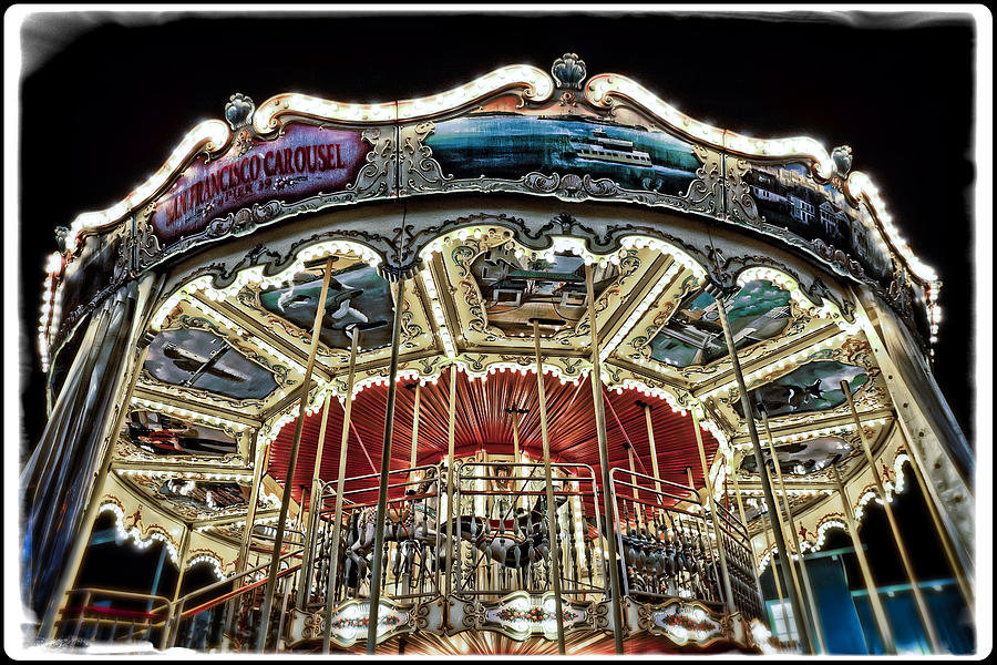 Antique carousel on Pier 39  in San Francisco Photograph by Jennifer Rondinelli Reilly - Fine Art Photography
