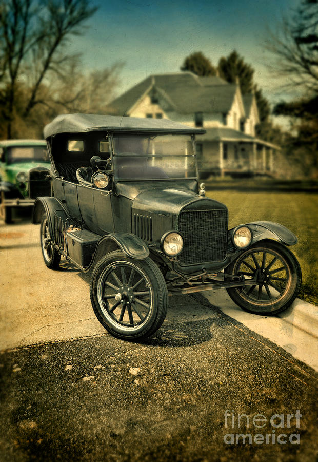 Antique Cars by Victorian House Photograph by Jill Battaglia