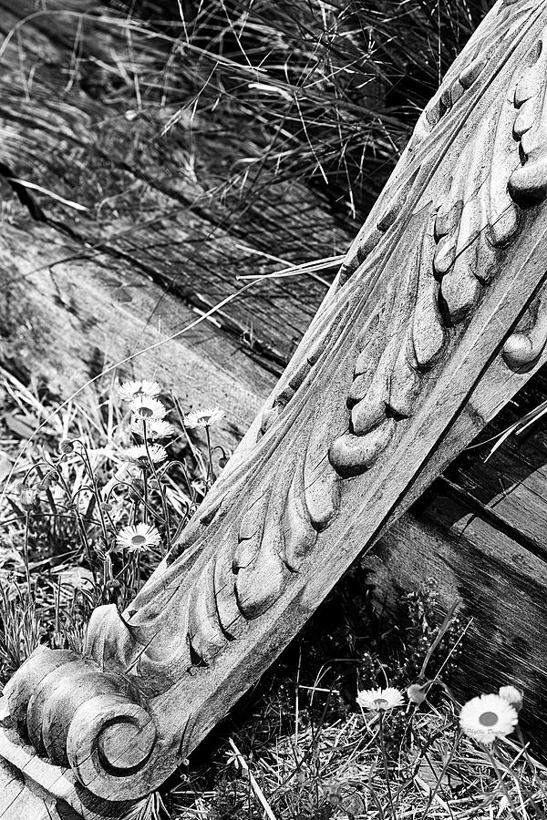 Antique Carved Wood Facade Piece Photograph by Phyllis Denton