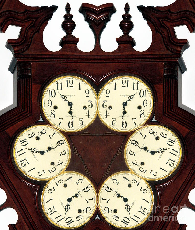 Antique Clock Abstract . standard Photograph by Renee Trenholm