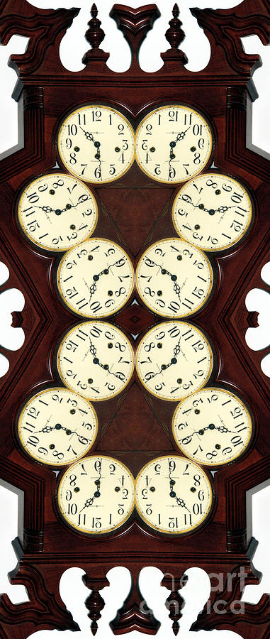 Antique Clock Abstract . vertical Photograph by Renee Trenholm