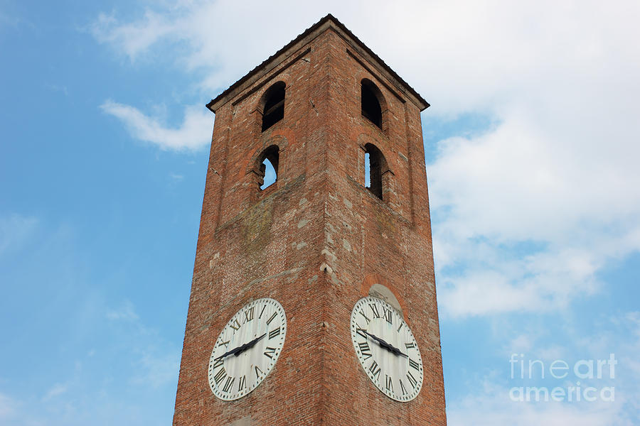 Antique Clock Tower on Blue Sky Background Photograph by Kiril Stanchev