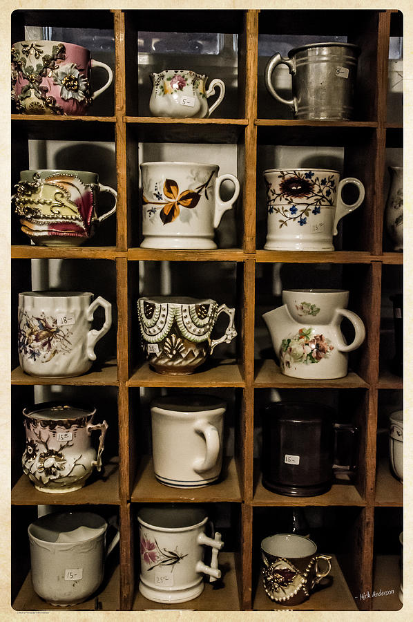 Antique Cups on Display Photograph by Mick Anderson