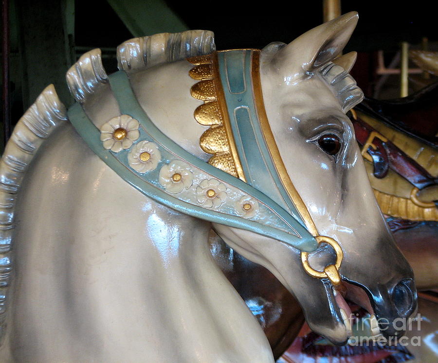 Beach Photograph - Antique Dentzel Menagerie Carousel Horse in Rochester New York by Rose Santuci-Sofranko