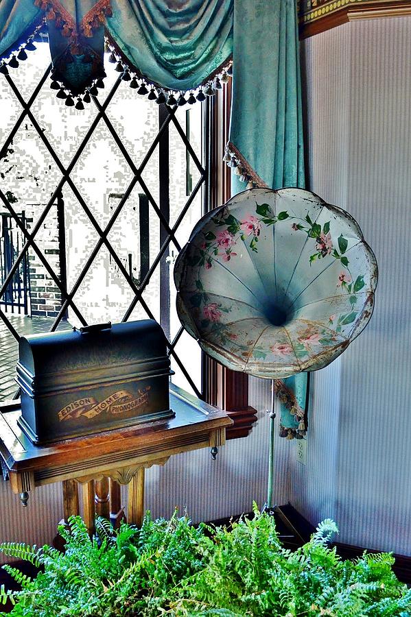 Antique Edison Phonograph in the Boardwalk Plaza Lobby - Rehoboth Beach Delaware Photograph by Kim Bemis