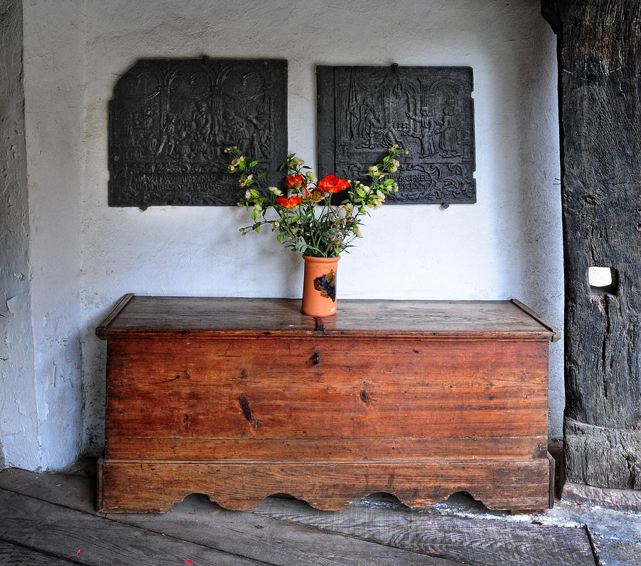 Flower Photograph - Antique French Chest by Dave Mills