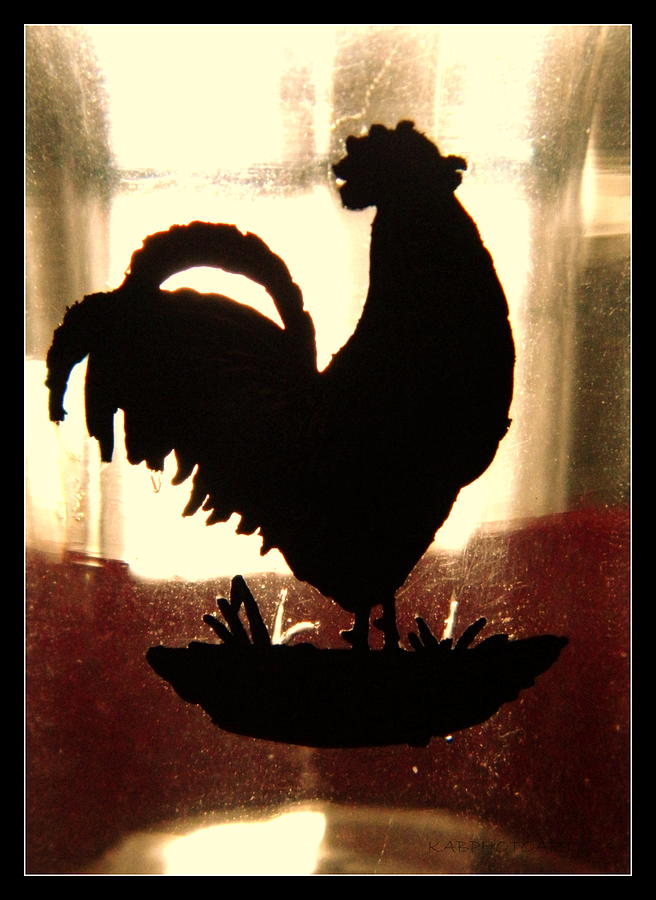 Antique Glass Chicken Silhouette Photograph by Kathy Barney