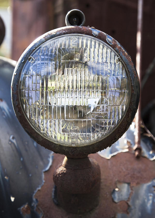Antique Headlamp Photograph by Charles Harden