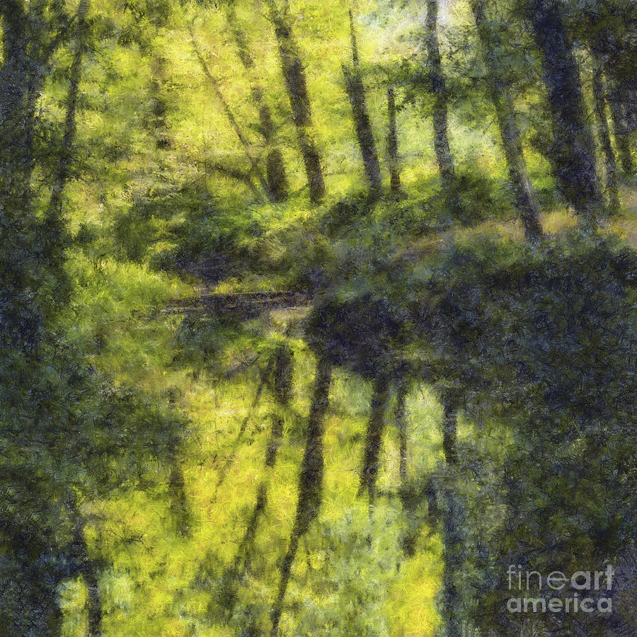 Antique Impressions of Green Vally Stream Digital Art by L J Oakes