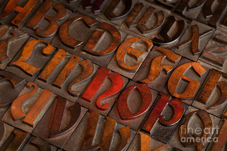 Antique Letterpress Printing Blocks Photograph by Marek Uliasz