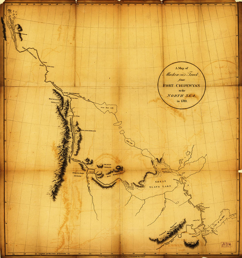 Antique Map of Canada Western 1801 2 Painting by Celestial Images