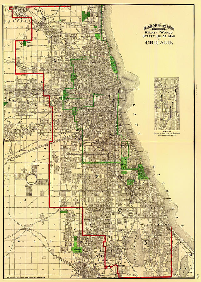 Antique Map of Chicago 1897 Drawing by Mountain Dreams - Fine Art America