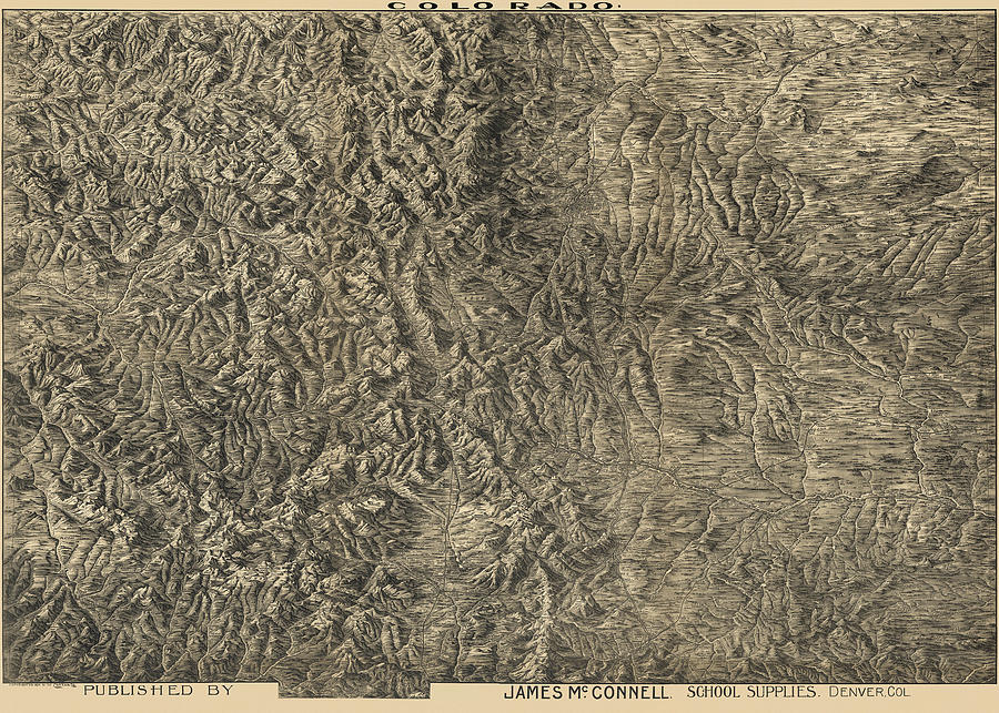 Antique Map of Colorado by Frank Pezolt - 1894 Drawing by Blue Monocle