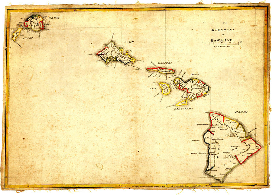 Map Painting - Antique Map of Hawaii by Celestial Images