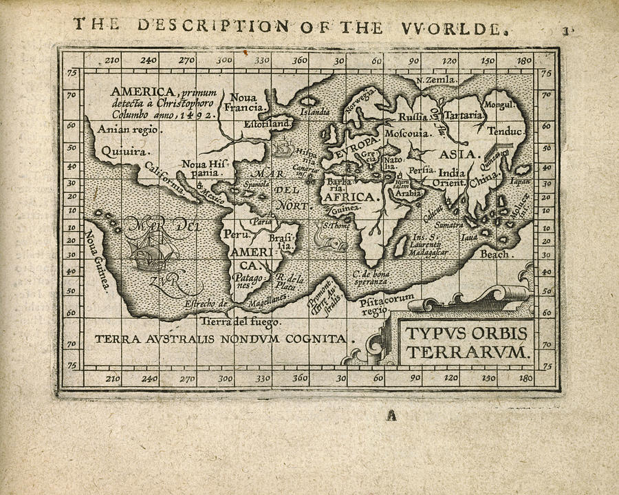 Antique Map of the World by Abraham Ortelius - 1603 Drawing by Blue Monocle