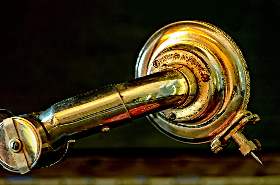 Music Photograph - Antique Phonograph Tonearm by Stephen Anderson