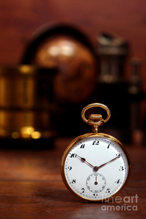 Antique Pocket Watch Photograph by Olivier Le Queinec