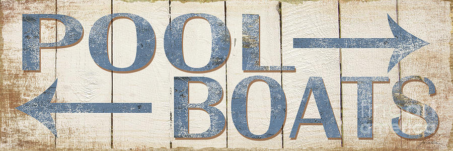 Beach Painting - Antique Pool Boat Sign by Grace Pullen
