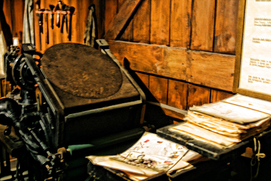 Tool Photograph - Antique Printing Press by Linda Phelps