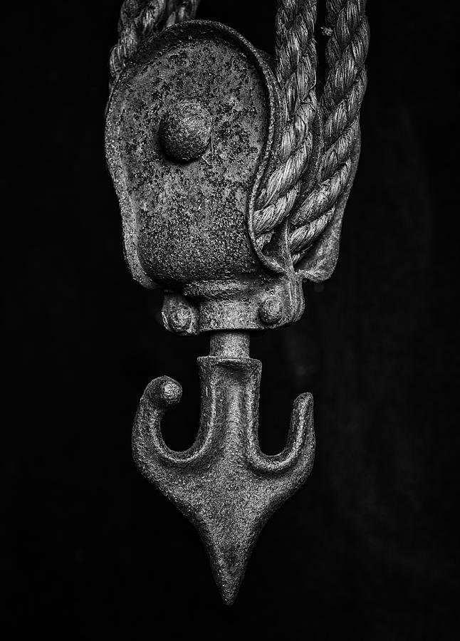 Antique Rope Pulley Photograph by Steve Hurt