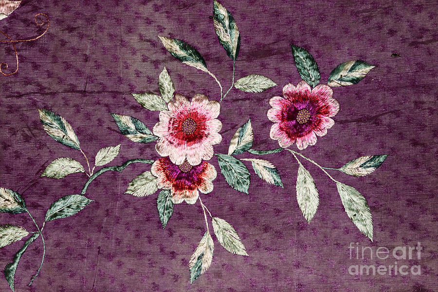 Antique Silk Embroidery Photograph by Charline Xia