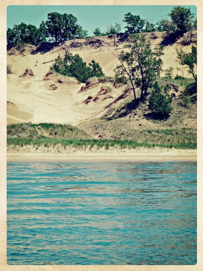 Antique Snapshot Series - Dunes on Lake Michigan Photograph by Michelle Calkins