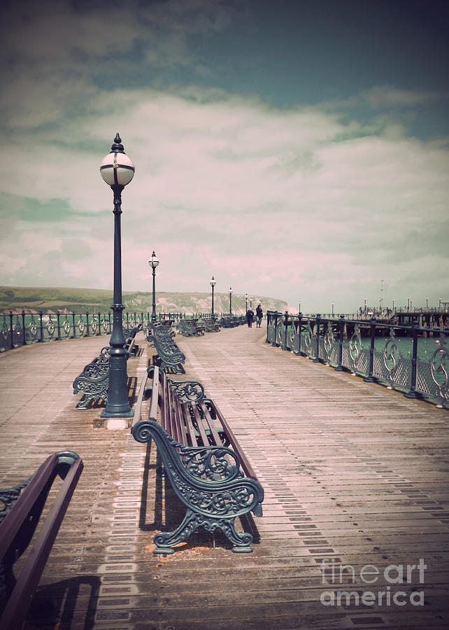 Lamp Photograph - Antique Swanage Pier by Linsey Williams