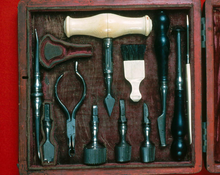 Antique Trephine Surgical Tools Photograph by John Watney