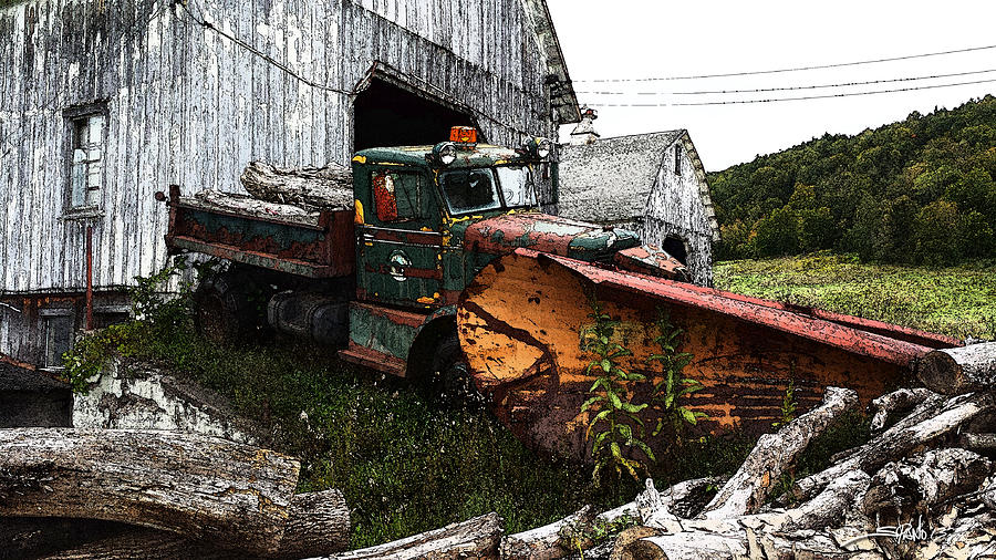 Antique Truck with Plow Photograph by Michael Spano