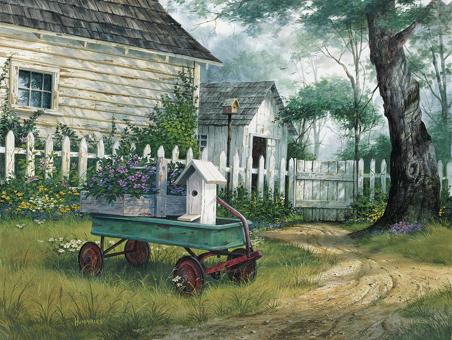 Antique Wagon Painting by Michael Humphries