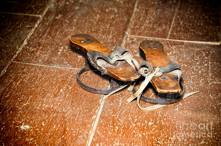 Antique wooden sandals Photograph by Les Palenik
